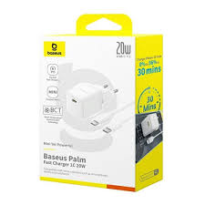 СЗУ Baseus Palm 20W; 1U+1C, белый, кабель C-C