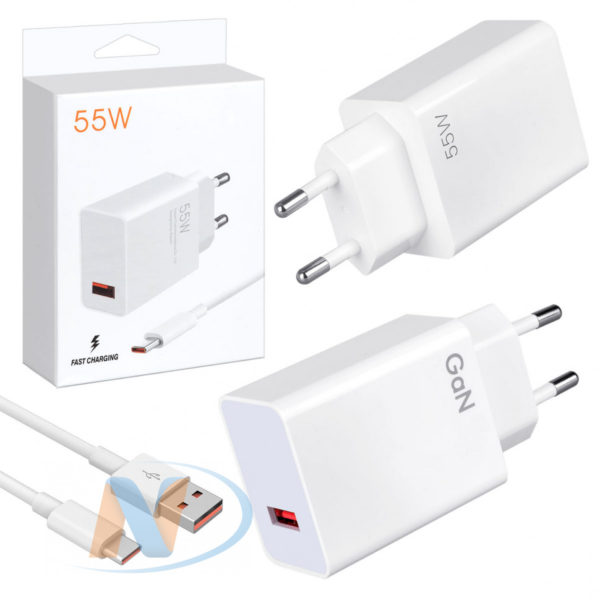СЗУ блок XIAOMI 55W ORIG (USB MDY-12-EQ TYPE-C )WHITE